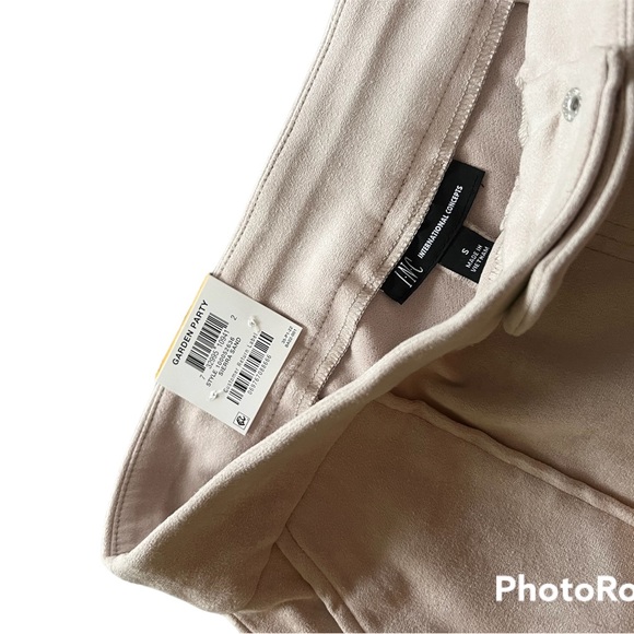 INC Faux Suede Snap Button Midrise Waist Stretch Mini Skirt, Small, NWT, Sand - Picture 4 of 5